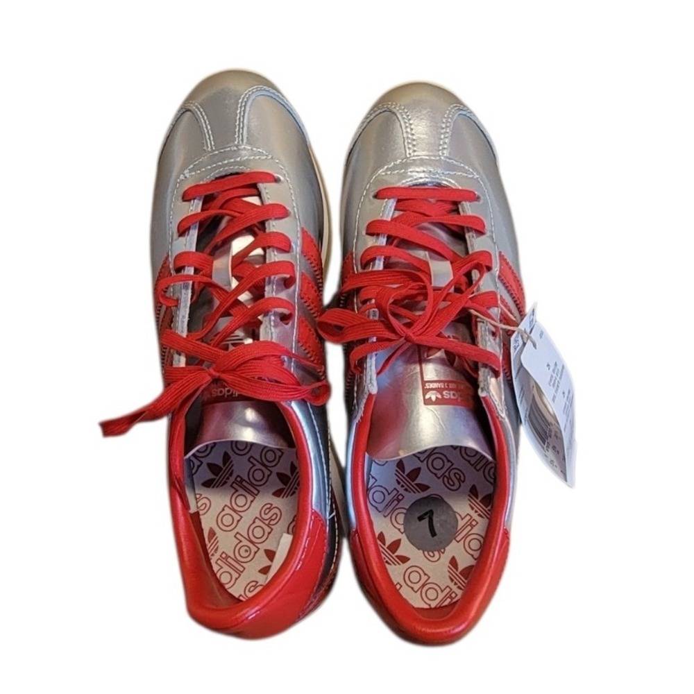 Adidas Originals Samba W Silver Red Metallic Sneakers JI3071 Womens Size 7 NEW - Picture 7 of 8